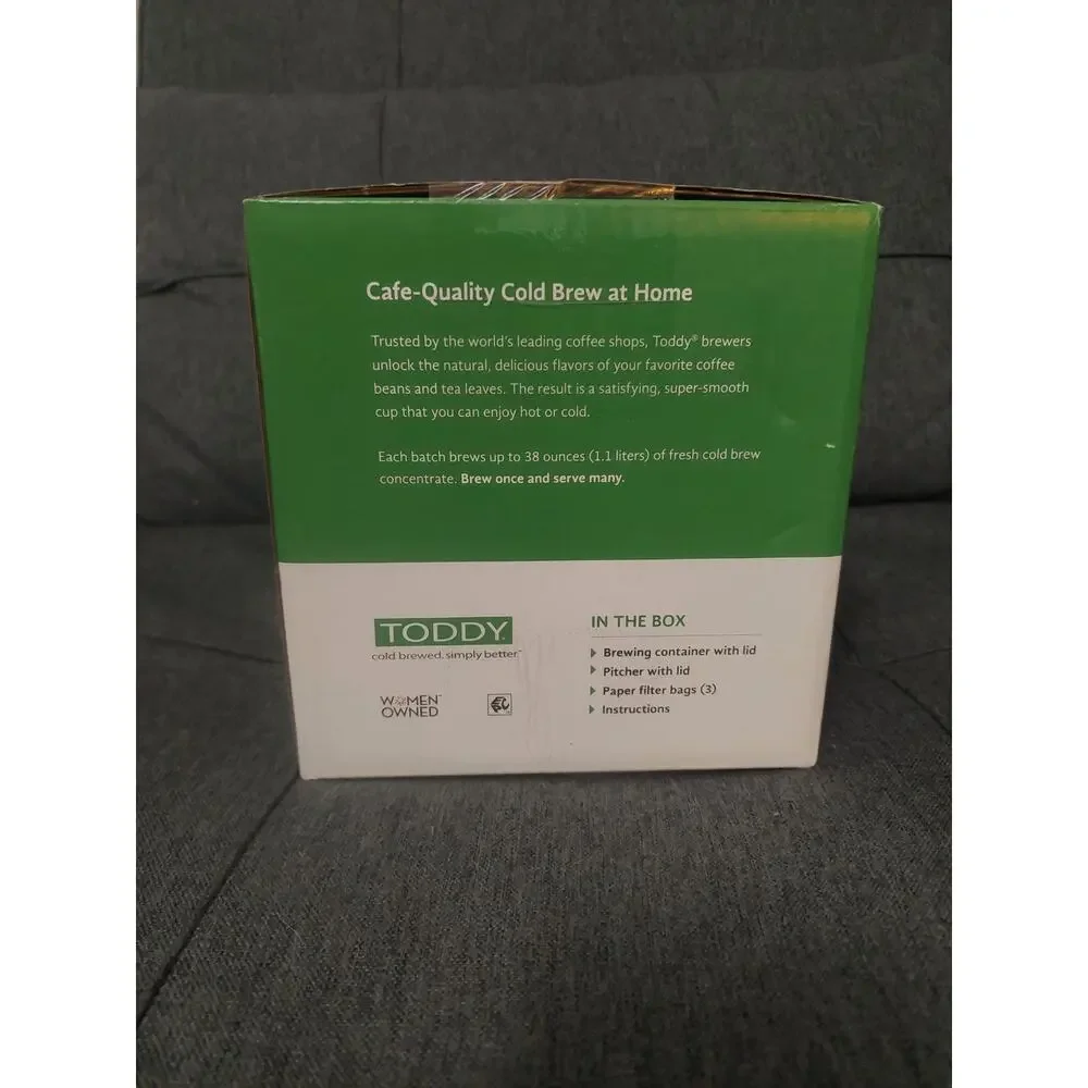 Toddy® Essential Brewer Cold Brew Coffee Maker + 20 Filters Brand New Sealed